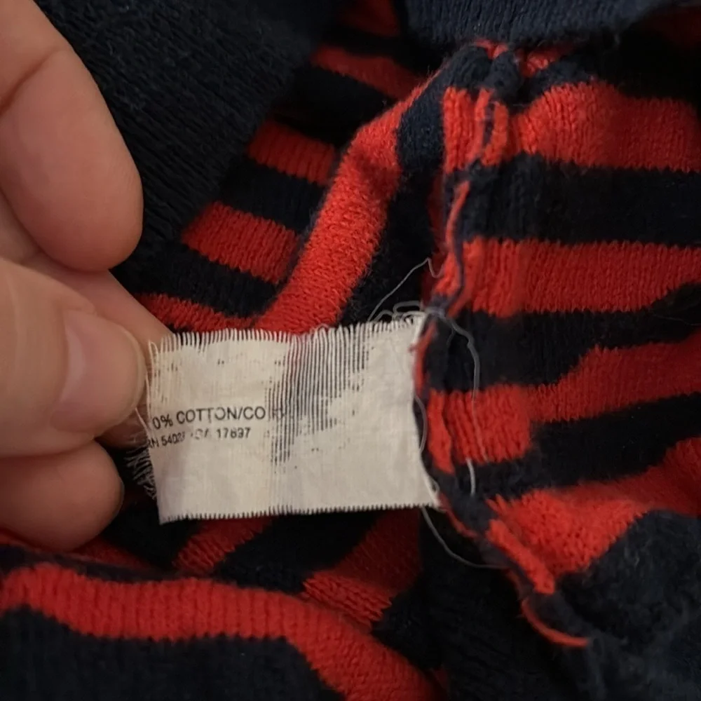 ⭐️GAP Women's Blue Red Offset Striped Sweater Shirt Size Small